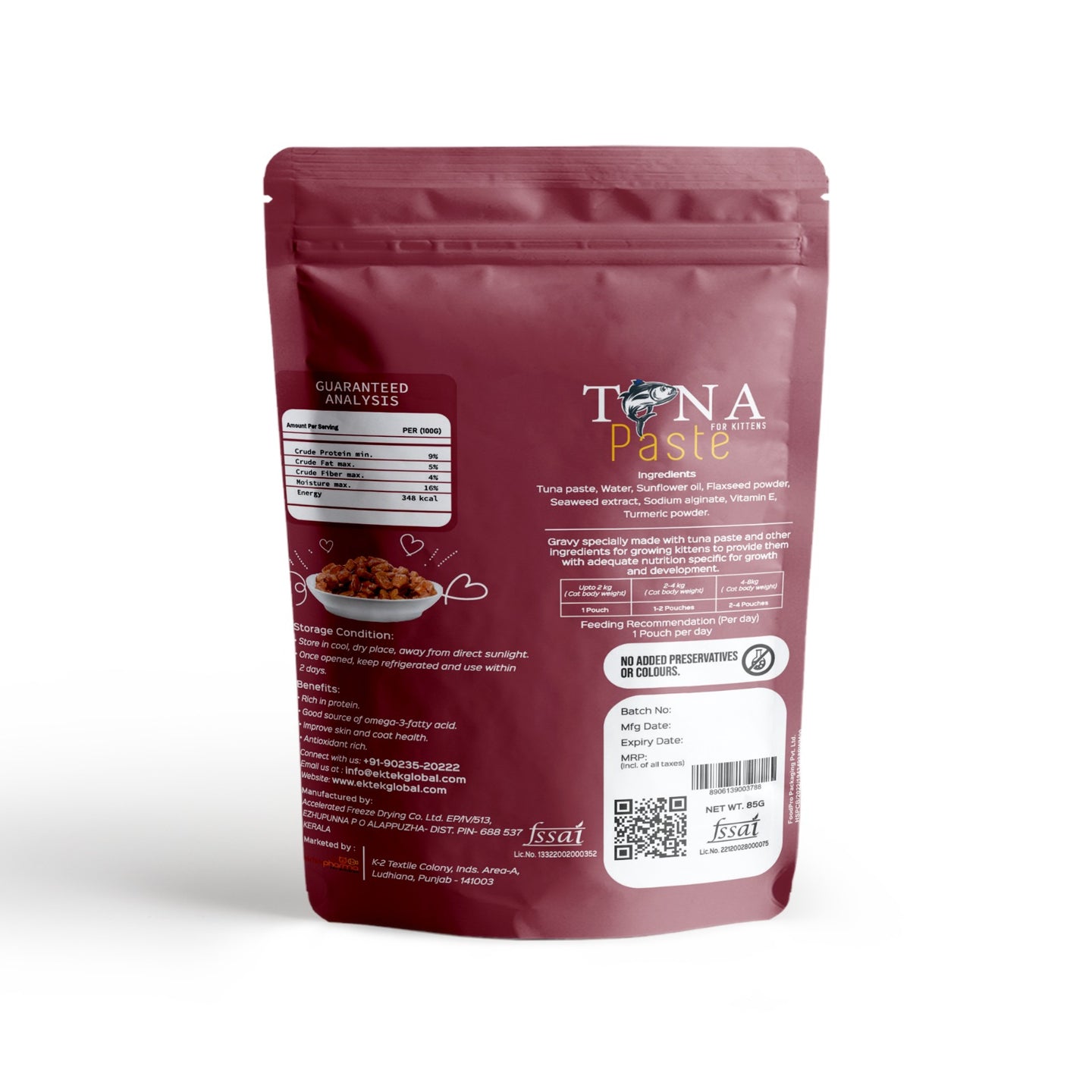 Purrfect Tuna Paste for Kittens (Energy booster) - 85g (Pack of 5)